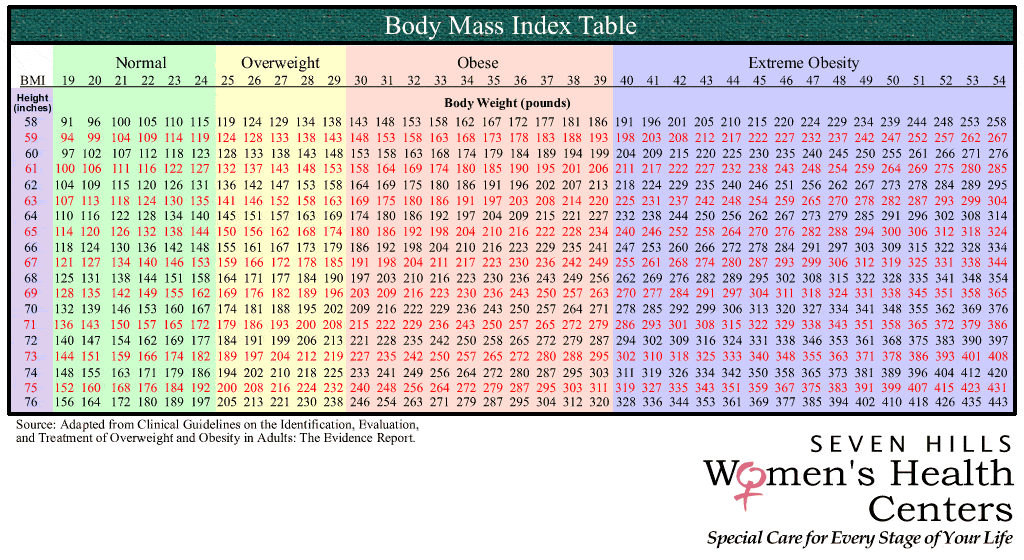 Bmi Calculator Women Chart