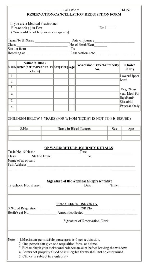 indian railway online form apply