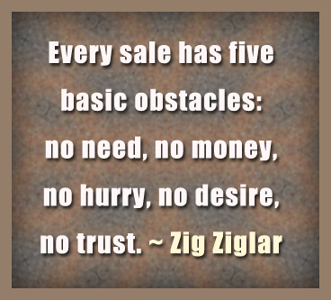 Daily sales quotes to combat obstacles