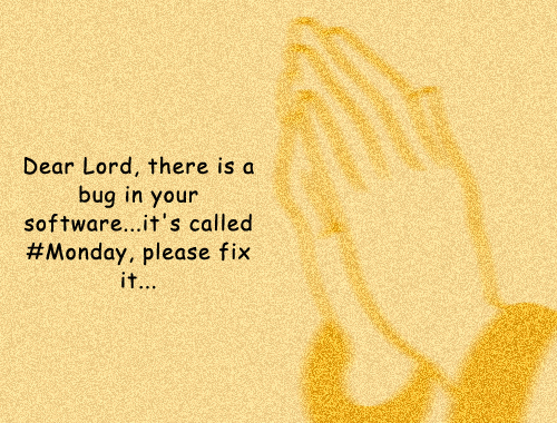 Funny prayer photo on Monday motivation
