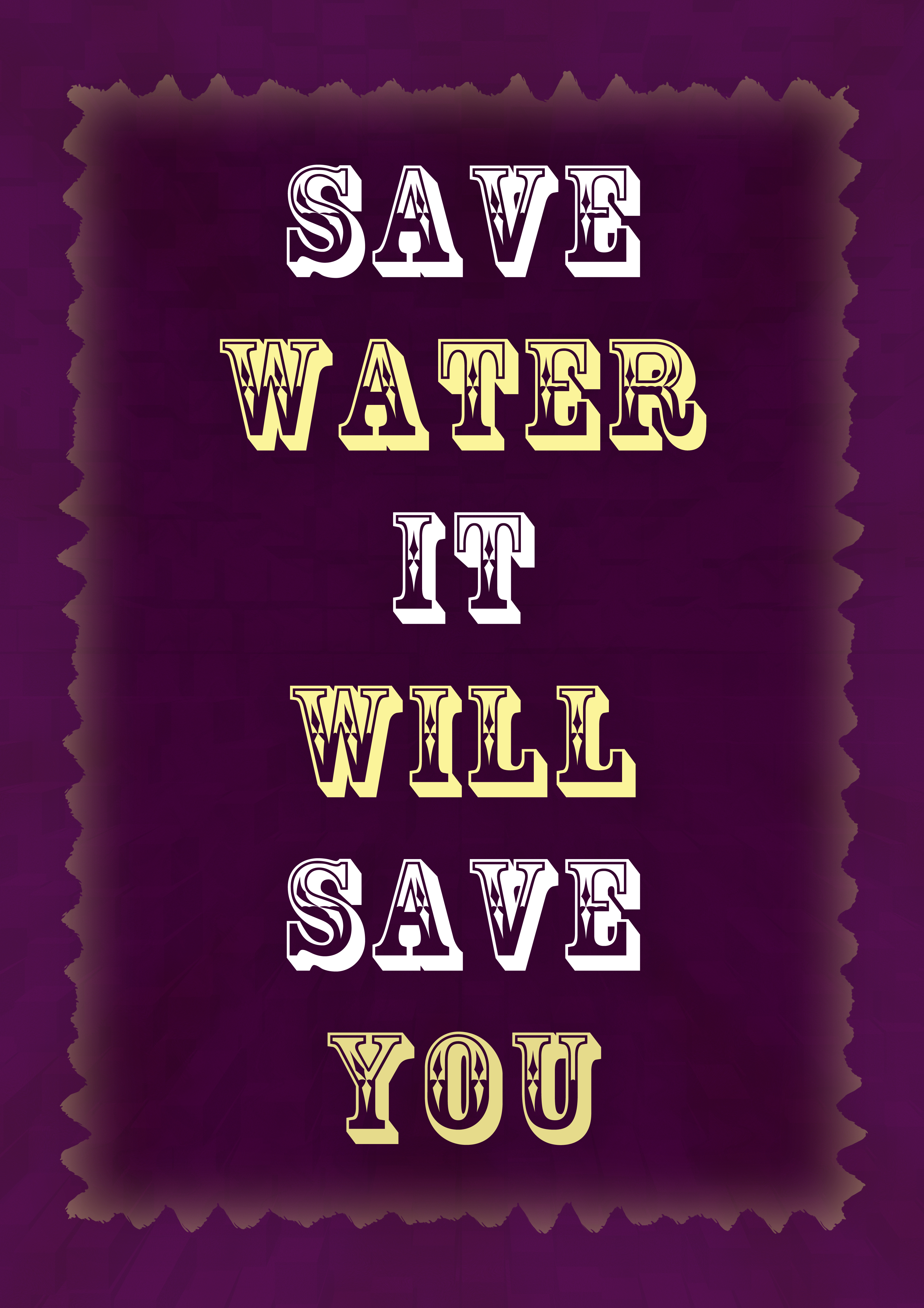 High resolution Printable Save water poster