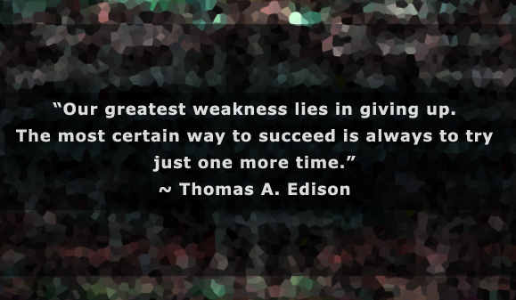 Perservence Poster with quote from Thomas Alwa edison