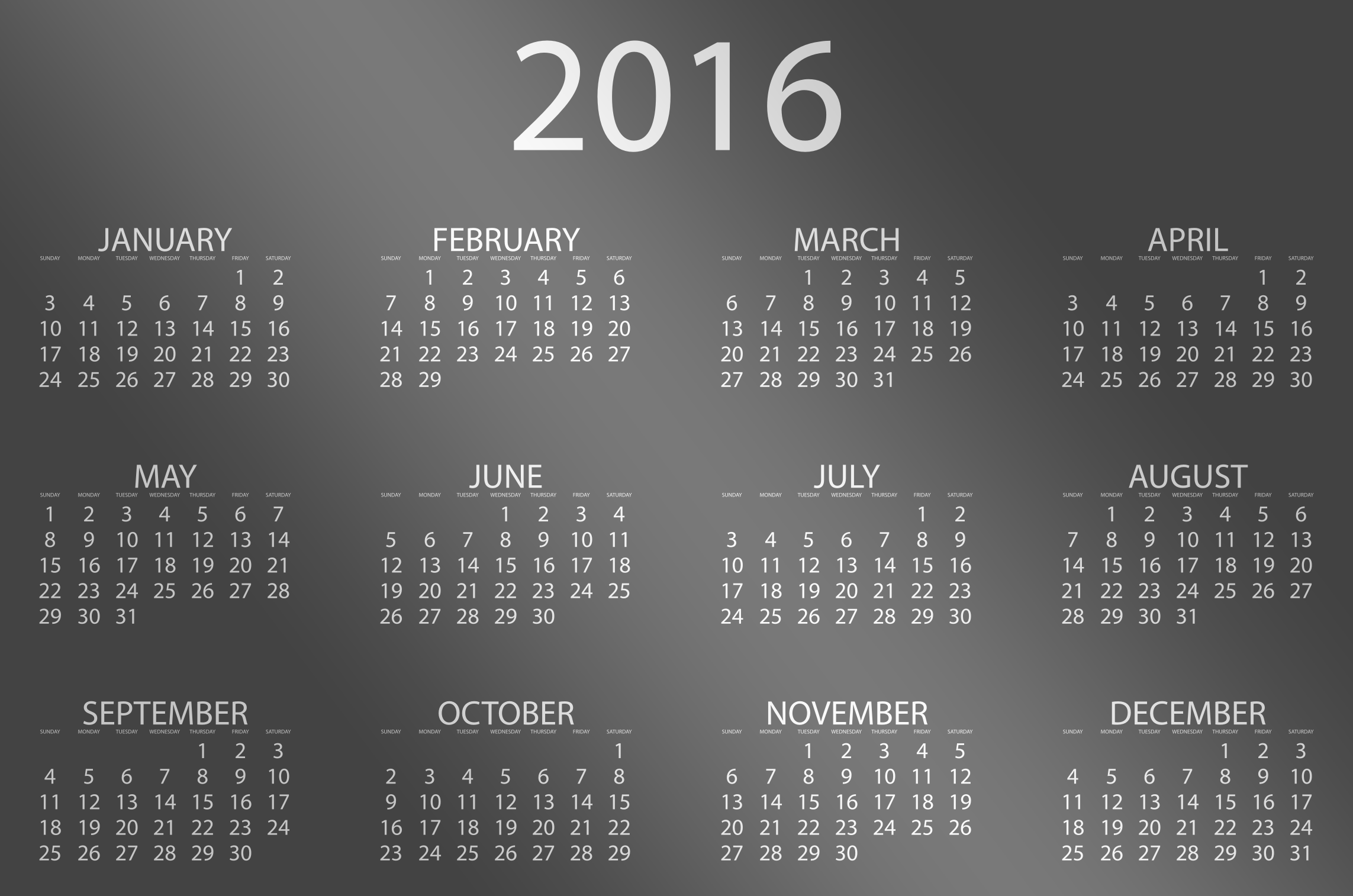 printable calendar 2016 online