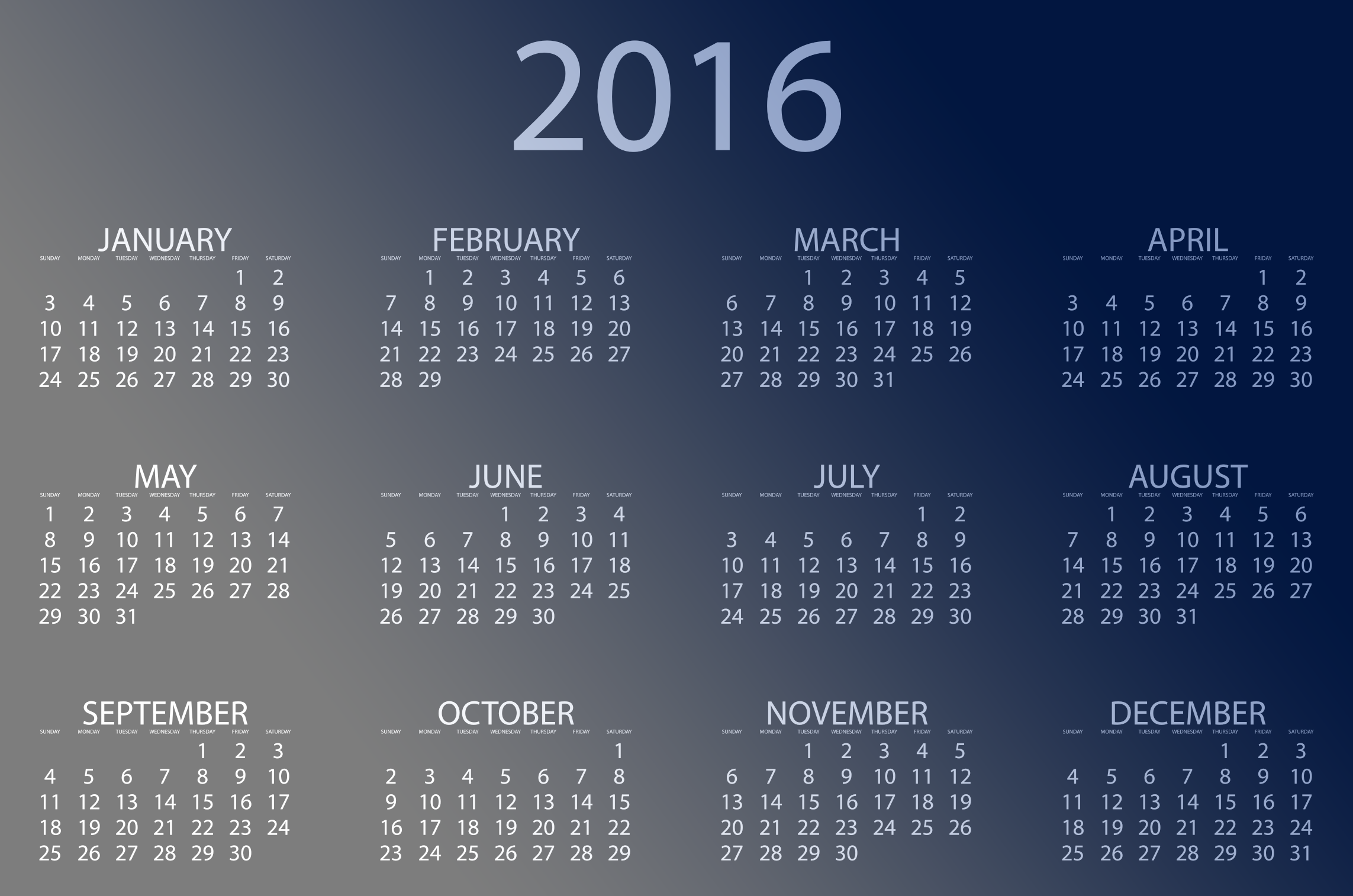 printable calendar 2016