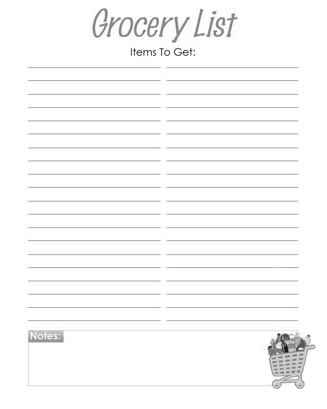 Printable Grocery list by category - Download free (1)