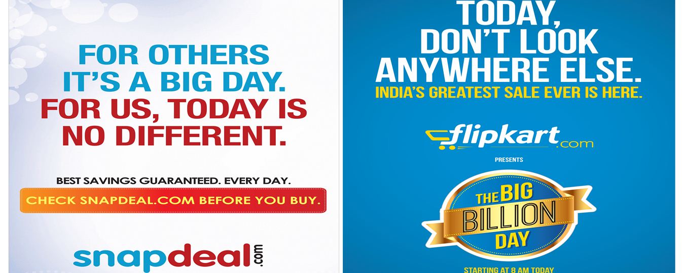 Best print ads of 2017 India snapdeal-vs-flipkart ecommerce portal brands