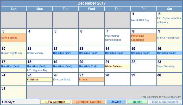 December 2017 calendar printable with holidays (6)