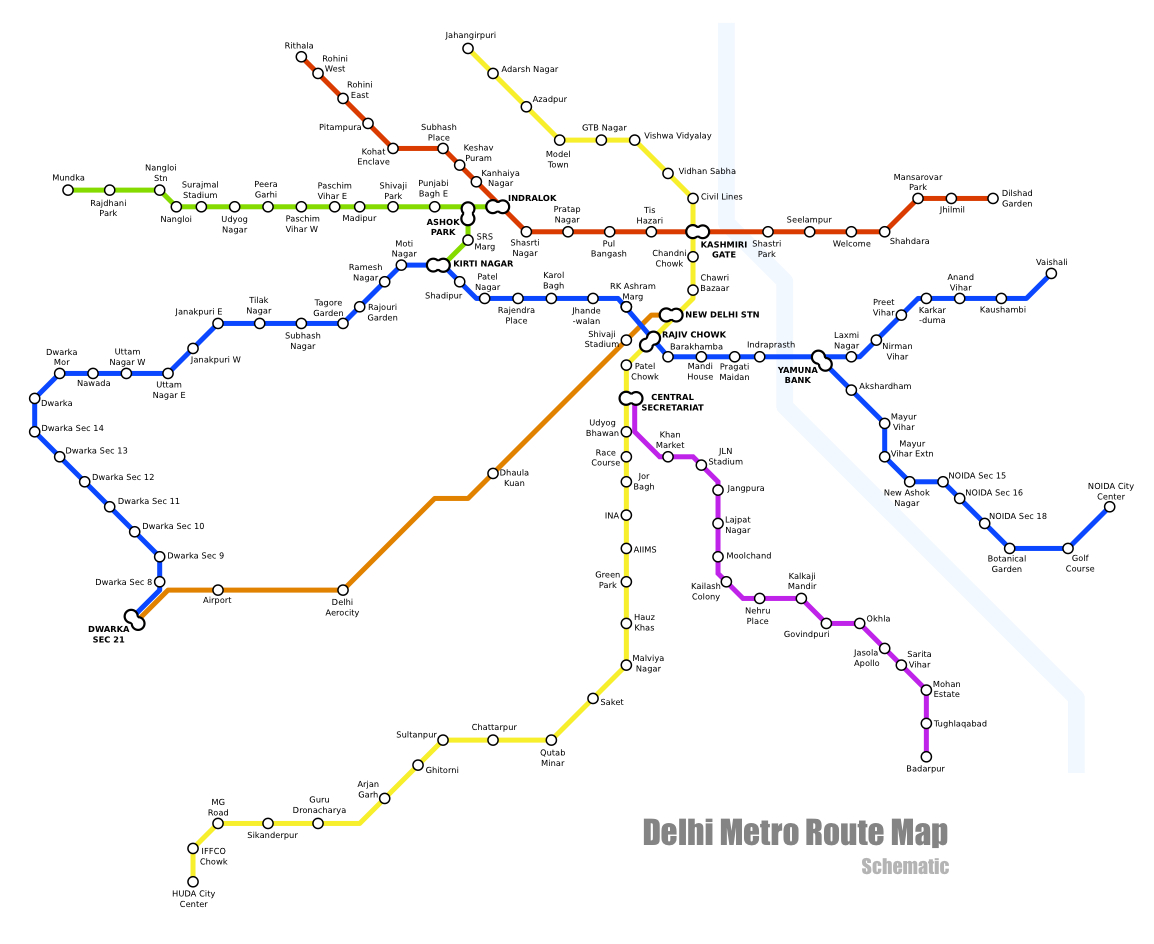 Delhi metro route map official