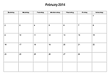 Download Printable monthly calendar template