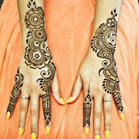 Easy mehndi designs for two hands