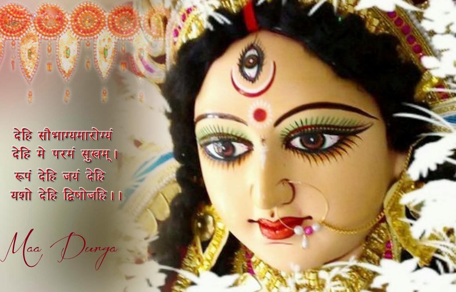 Maa durga hd wallpapers with sanskrit sholka