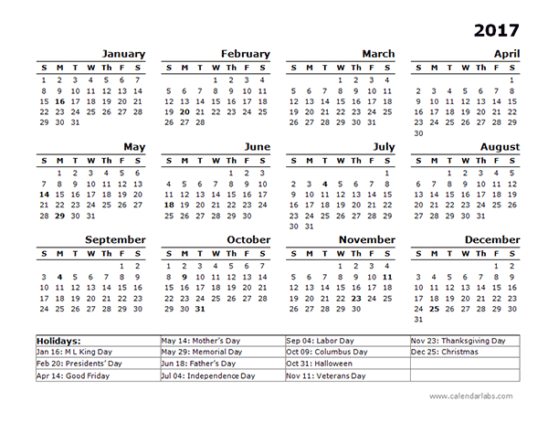 Printable indian calendar 2017 with holidays list