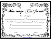 Printable marriage certificate download