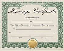 Printable marriage certificate download free