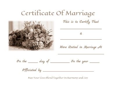 Printable marriage certificate download 