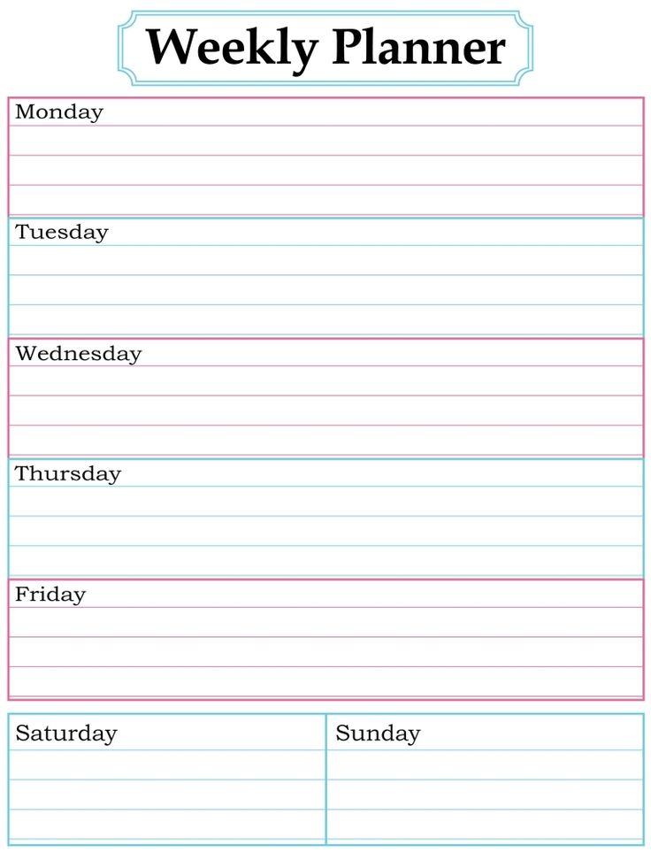 Printable weekly calendar template (1)