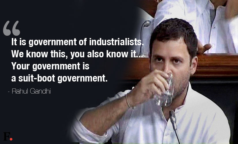 Rahul gandhi quotes about suit boot