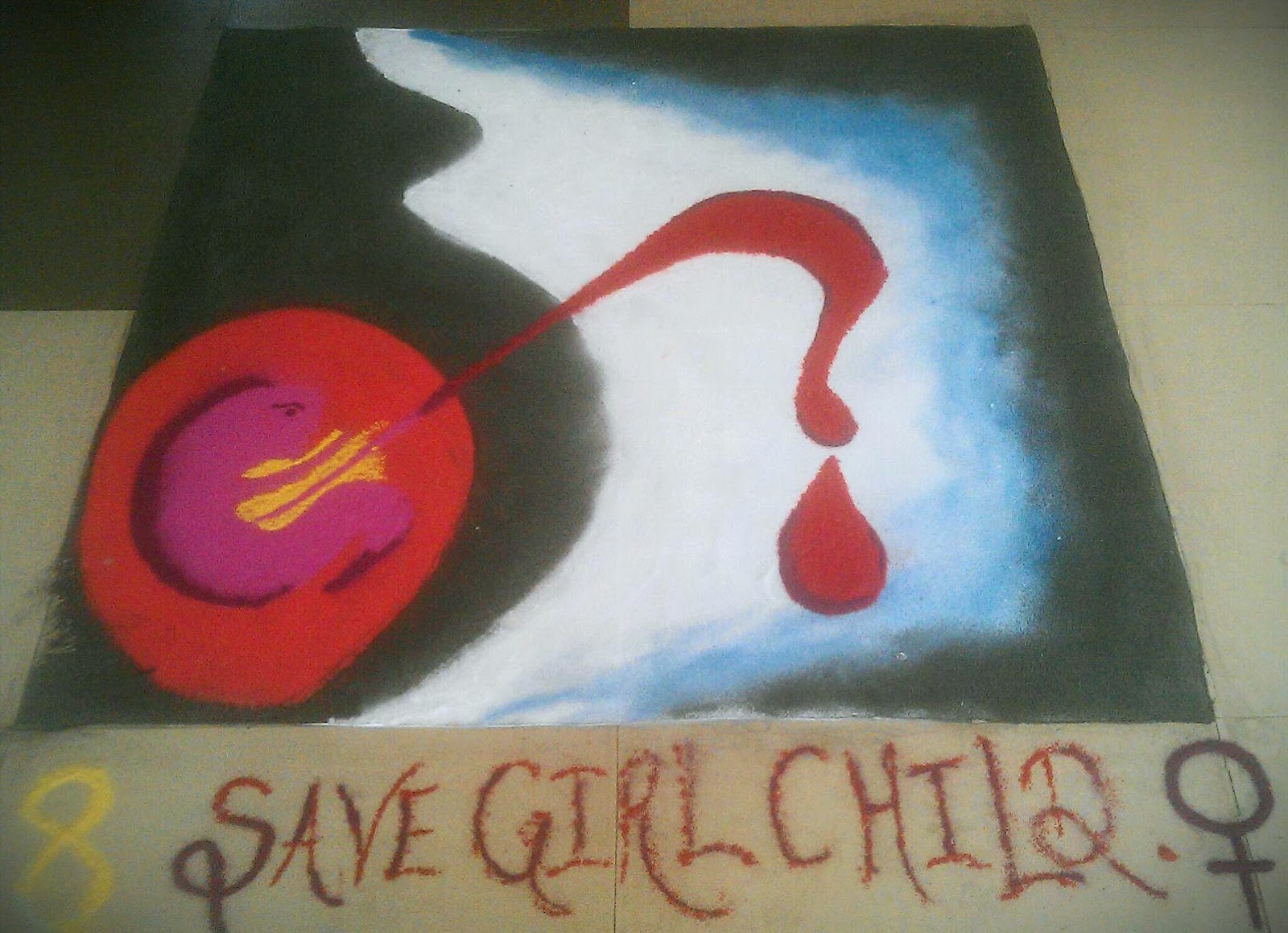 Save girl child rangoli