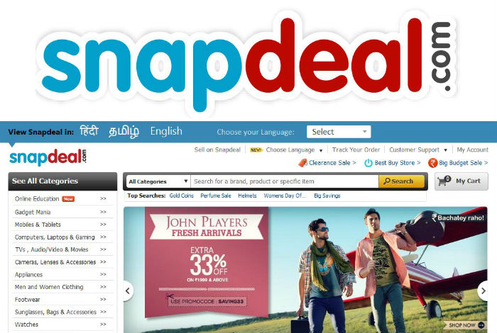 Snapdeal Ads John Players banner