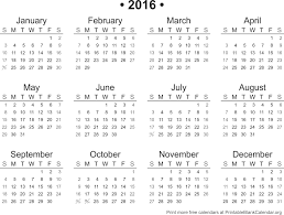 2016 printable calendar