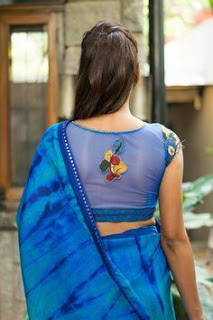 2017 embroidered back blouse design
