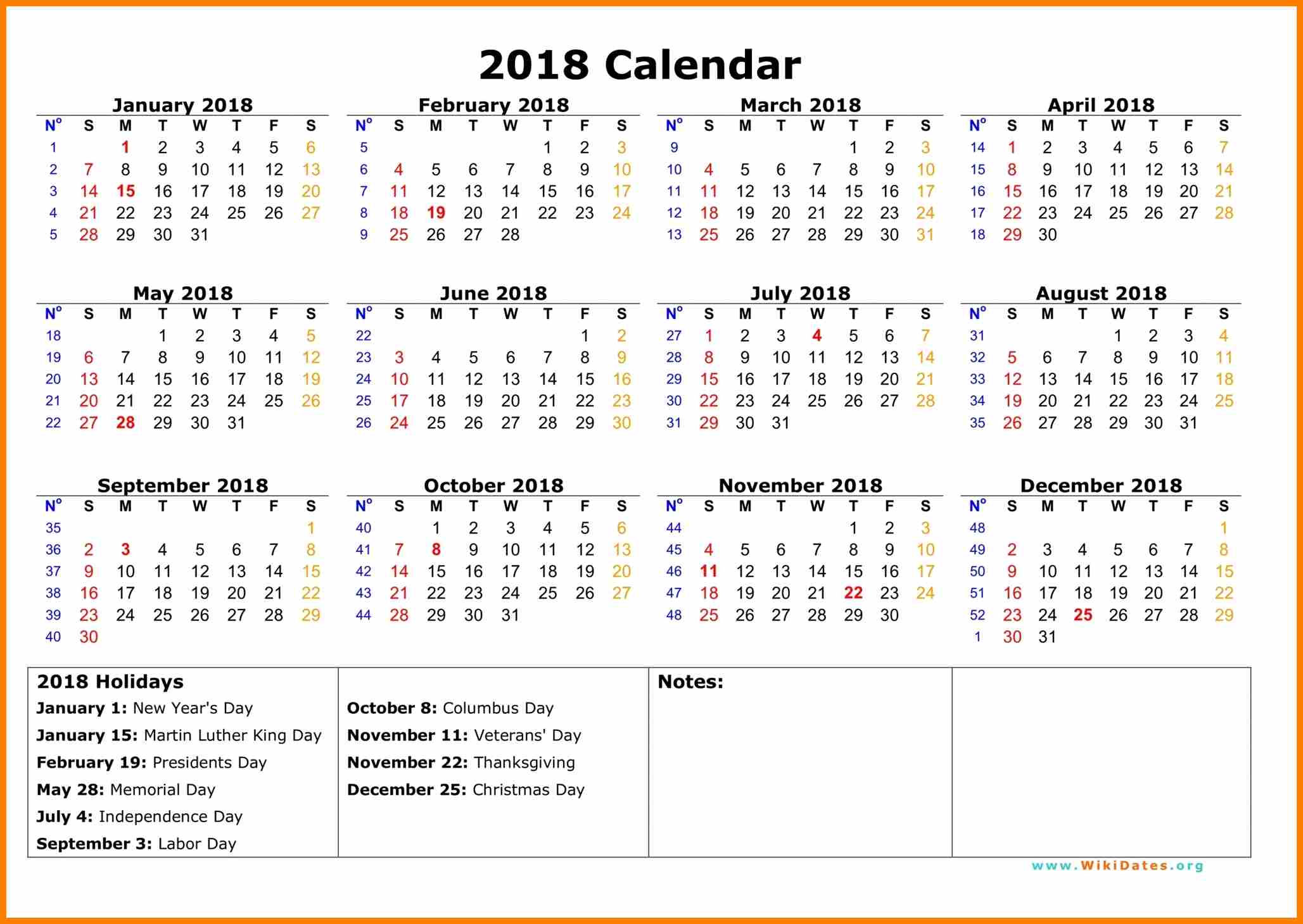 2018 calendar india