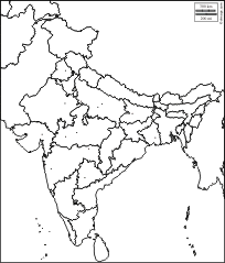 blank political map of india