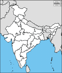 Blank political map of india