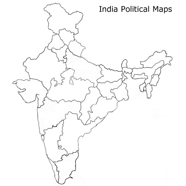 Blank political map of india