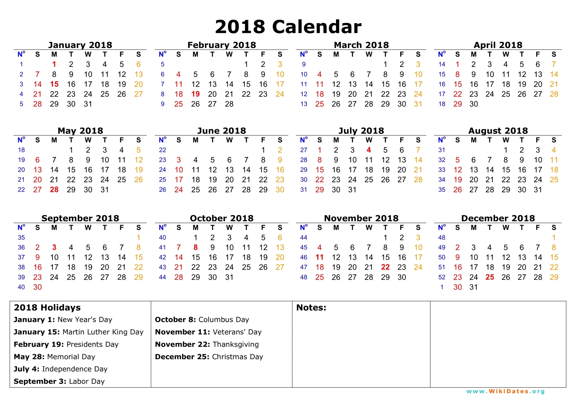 Download 2018 holidays list new