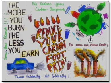 Poster on global warming with slogan