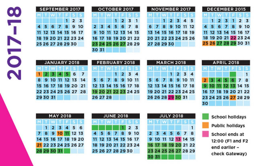 School Calendar 2017 2018 Templates Example