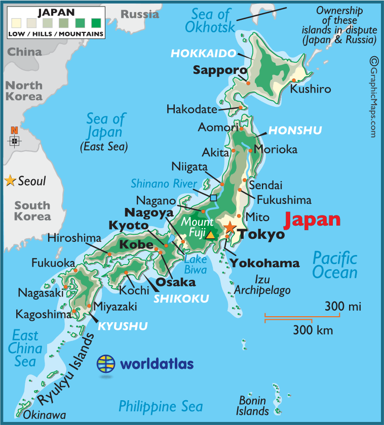 Download Printable map of Japan