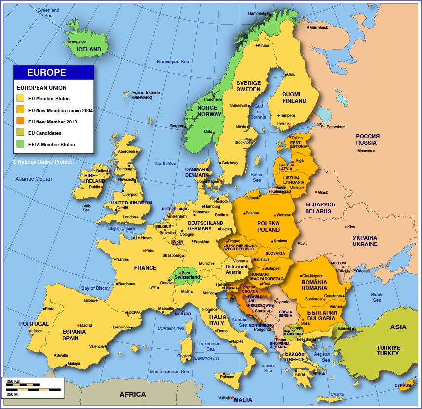 Europe political map download