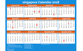 Free Printable calendar 2018 singapore