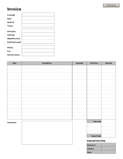 Free printable invoices