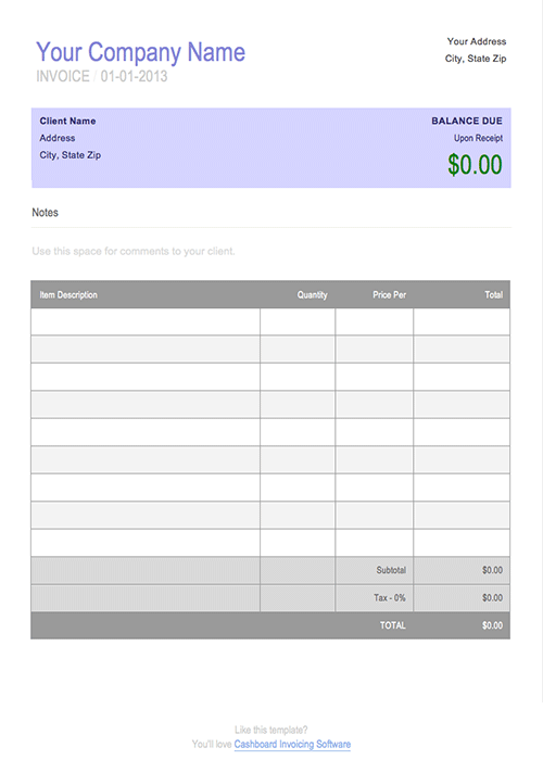 Free printable invoices