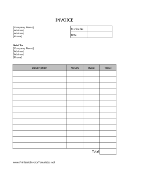 Download Free printable invoices