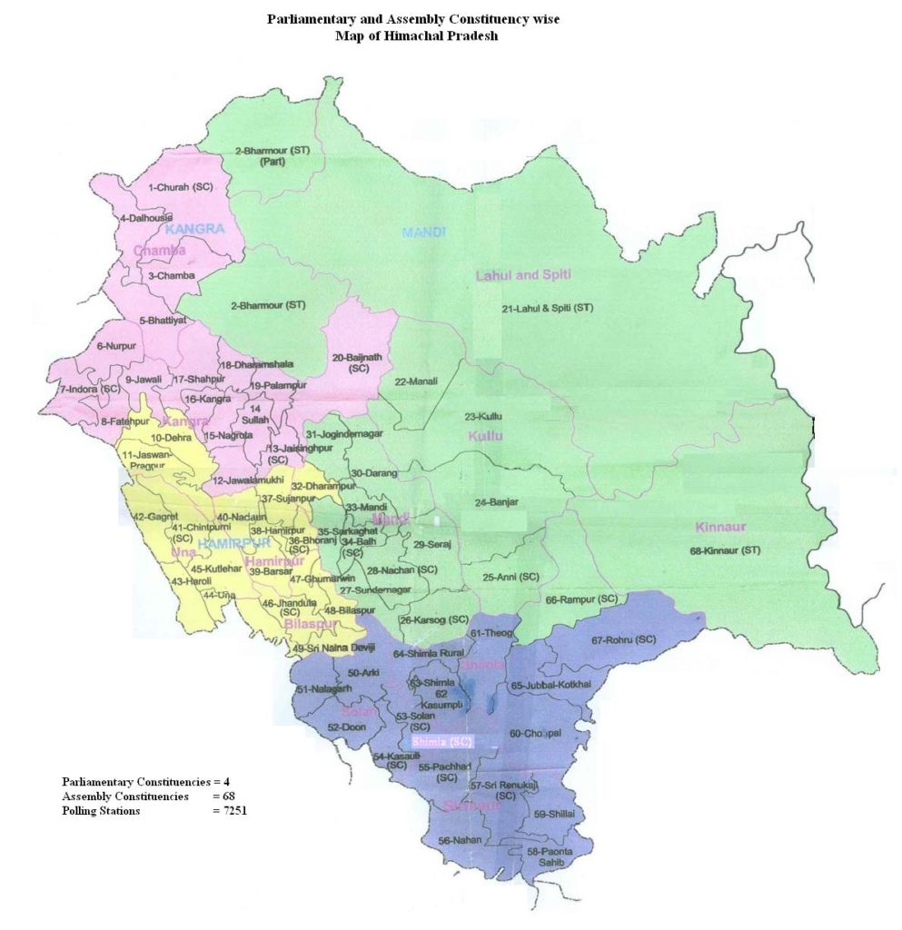 Himachal Pradesh Political Map – Printable Graphics