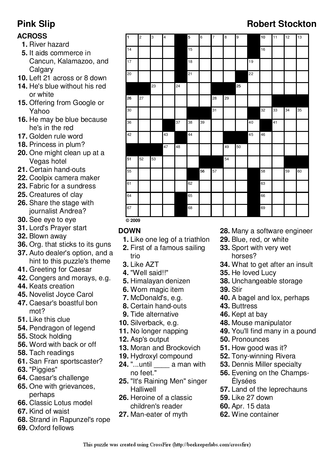 Latest Printable crossword puzzles