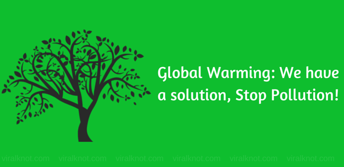 Poster on global warming with slogan for FB