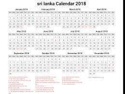 Printable calendar 2018 srilanka holidays list