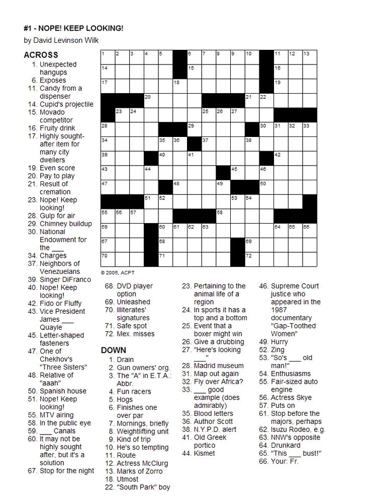 Printable crossword puzzles free