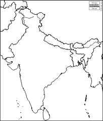 Printable outline map of india (2)