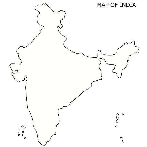 Download blank Printable outline map of india  photo