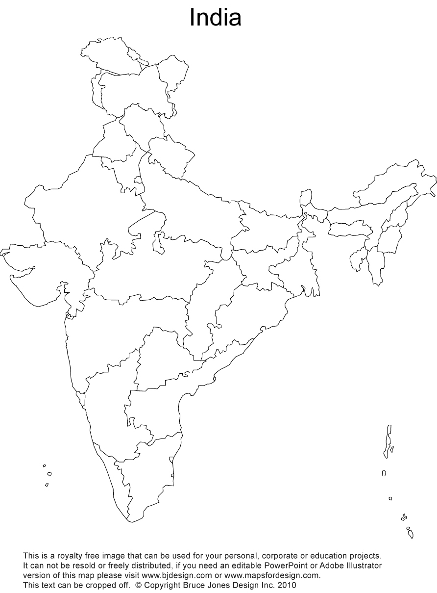 Download blank Printable outline map of india  photo hd