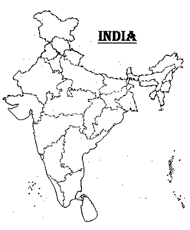 Printable outline map of india (5)