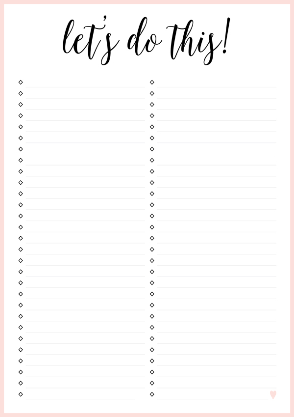 Printable to do list