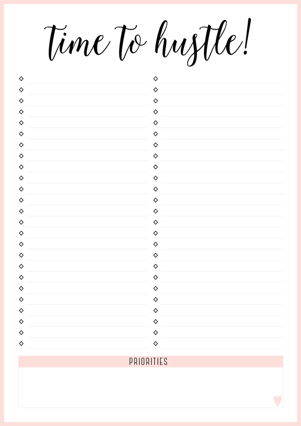 Free Printable to do list