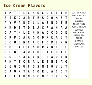 Printable word searches